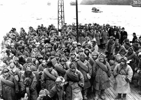 The lucky ones: Japanese soldiers repatriated in 1946 from Soviet territory. https://commons.wikimedia.org/wiki/File:Japanese_Soldiers_Returning_from_Siberia_1946.jpg